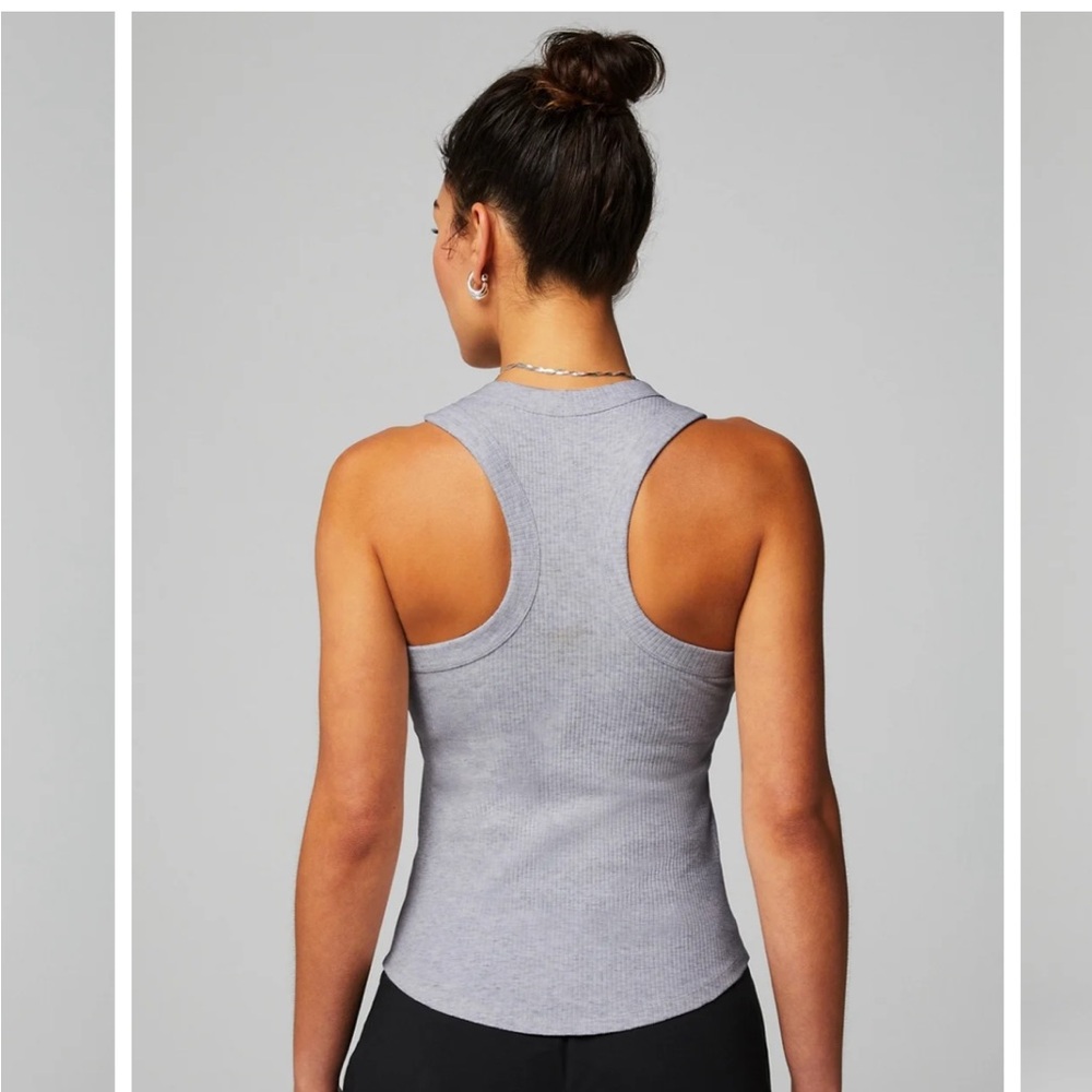 Fabletics High Neck Rib Built-In Bra Tank - Picture 3 of 3